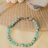 Amozinite Blue Silver bracelet